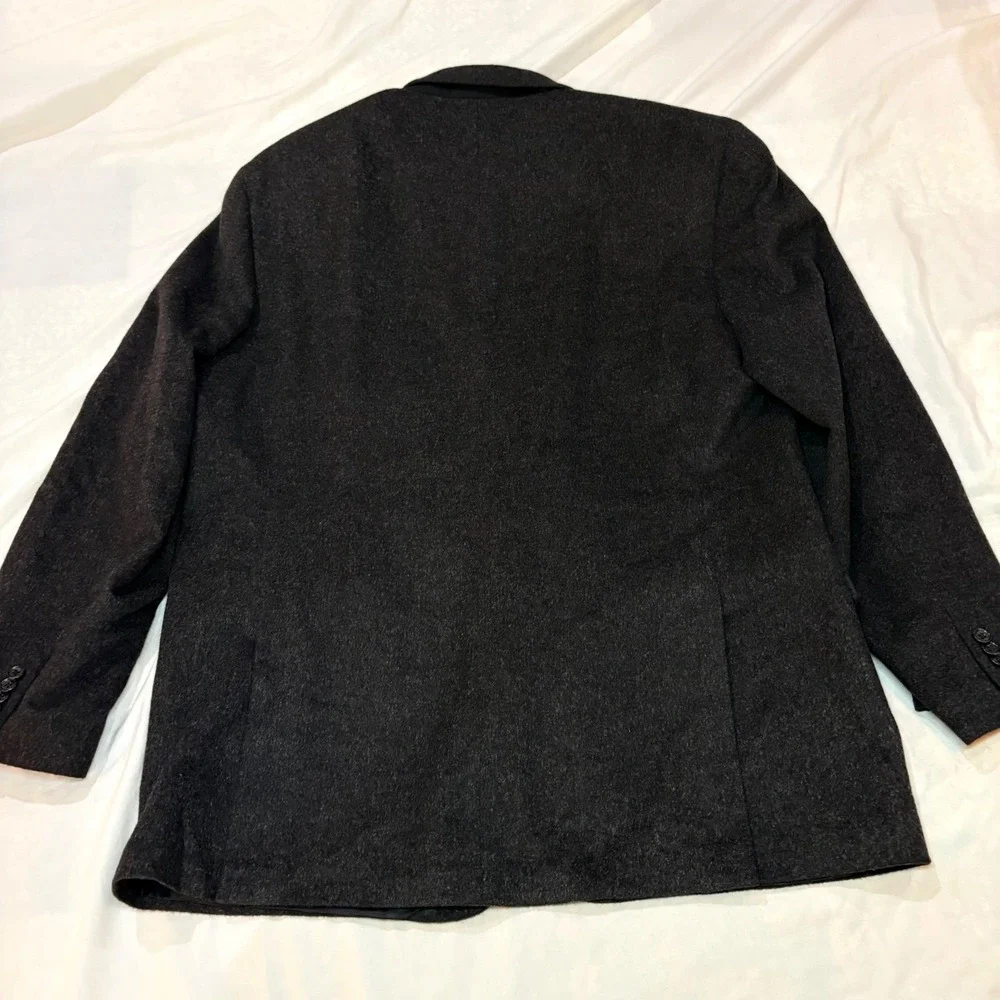 Michael Kors Mens 46L Blazer 100% Camel‎ Hair Charcoal Grey Sport Coat 2 Button